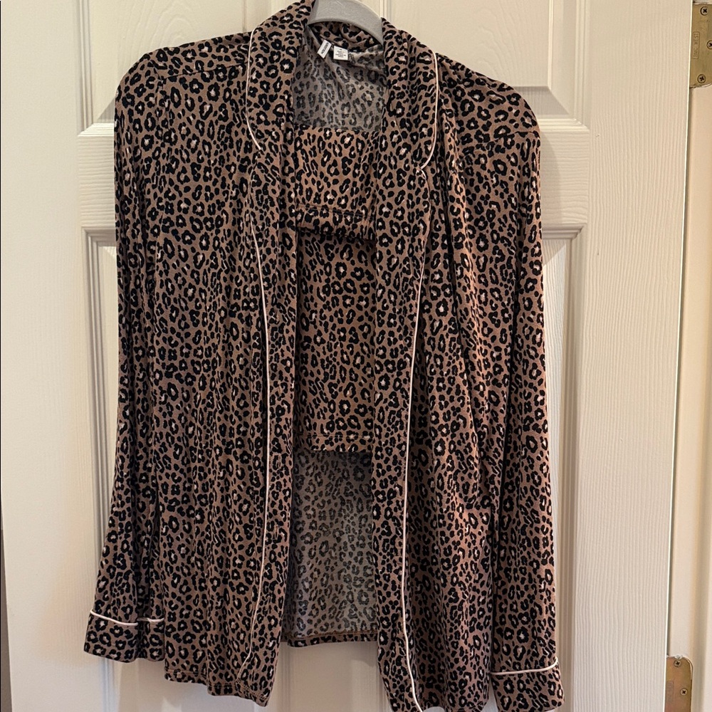 Nordstrom Leopard Print Pajama Set in Brown and Black
